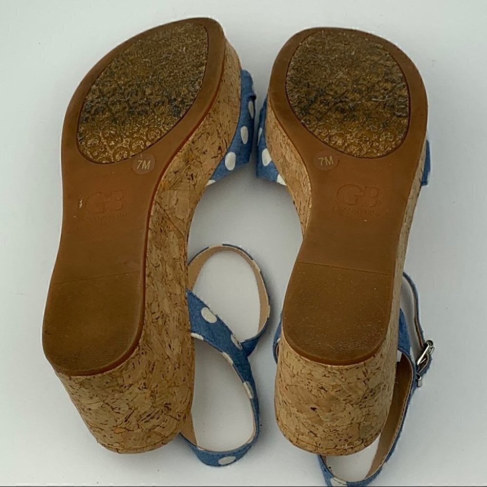 GB Gianni Bini sandals 7 polka dot cork platforms - Picture 7 of 13
